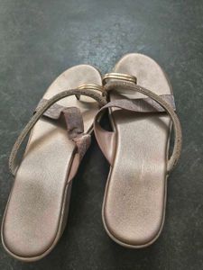 Sparkly Rose Gold Flat Sandals