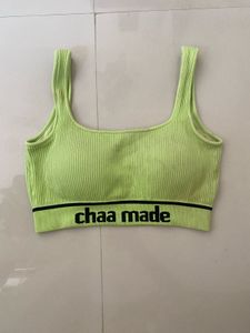 Vibrant Lime Ribbed Sports Bra