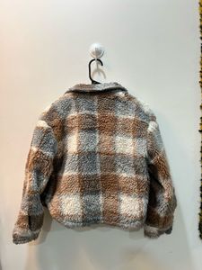 Cozy Crop Plaid Fleece Jacket
