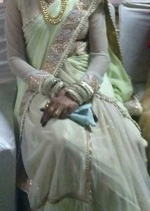 Elegant Green & Gold Saree