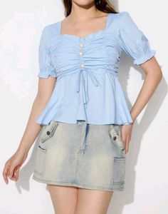 Blue peplum Top 🔵🔵