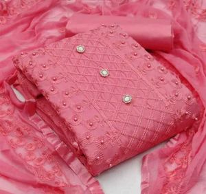 💕 Beautiful Pink  dress material 💕