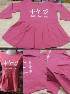 Cute Pink Top with Faith Hope Love Print