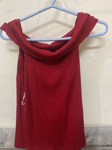 Red Off-Shoulder Top
