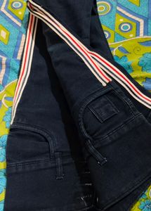 Latest 28" Stripped Blue Jeans For Ladies