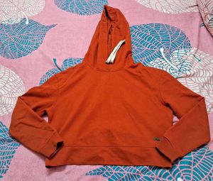 Roadster Burnt Orange Cropped Hoodie