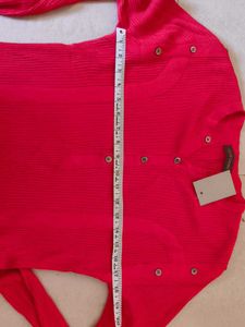 Korean Urban Outfitters Red Ribbed Top