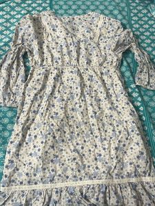 soft coquette girl Floral Print Midi Dress