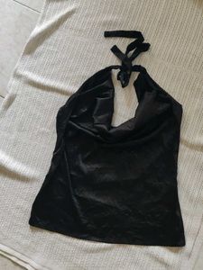 Sleek Halter Neck Drape Top