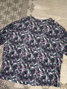 Floral Print Keyhole Blouse