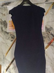 Navy Blue Dress with Sequin Hearts