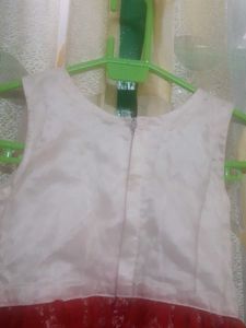 Red and Cream Girls Party Dress