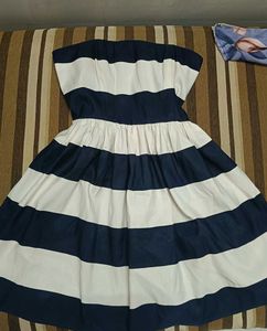 Striped Strapless Mini Dress
