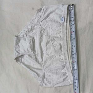 🪔 White Cotton Briefs with Lace Trim