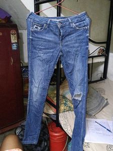 Blue Ripped Denim Jeans