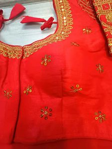 Red Embroidered Heavy Work Blouse