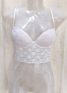 White Lace Longline Bralette
