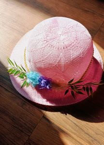 Pink Floral Accent Hat