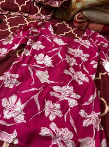 pink floral corset short kurti