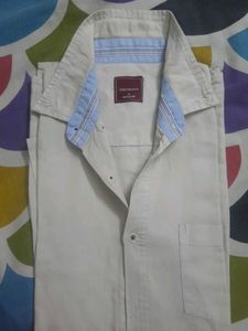 Men's Beige Button-Up Shirt