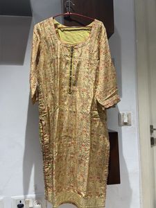 Elegant Yellow Printed Kurta