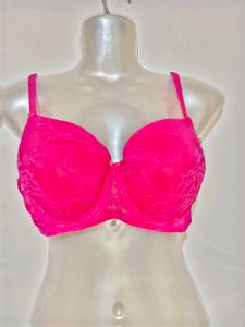 Vibrant Pink Lace Bra 36 B