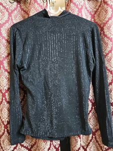 Sparkly Black Long Sleeve Top