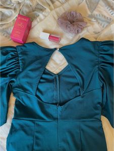 Teal Bodycon Backless Dress