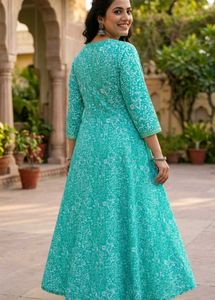 💚🩵 Embroidery Green Kurta