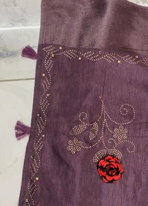 Elegant Purple Saree with Blouse