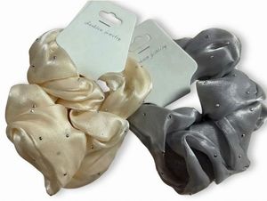 Set of 2 Satin Rhinestone Scrunchies(brand new)