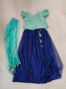 Royal Blue &amp; Teal Lehenga For Kids 💙 ✨