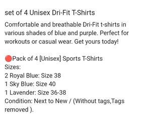 Set of 4 unisex Dri-Fit Tshirts