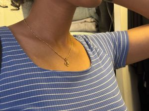 Blue &amp; White Striped Cropped Top