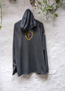 Men's Dark Grey Hoodie with Crest Logo