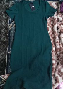 M size Elegant Dark Green Sheath Dress