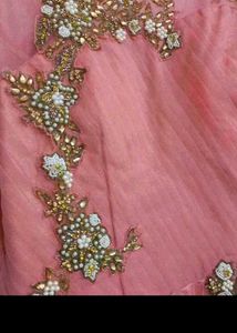 bust 38 Peach Embellished Gown