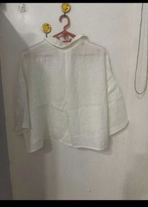 H&amp;mClassic White Linen Button-Up Shirt