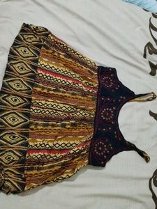 Woman Multi Colour Jaipuri Print Thread Work