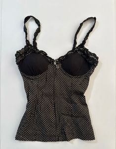 Polka Dot Ruffle Trim Bra Top