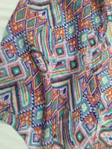 Vibrant Geometric Print Dupatta silk fabric