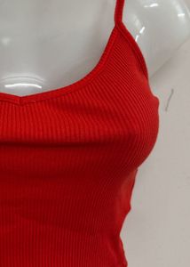 Ribbed Red Top