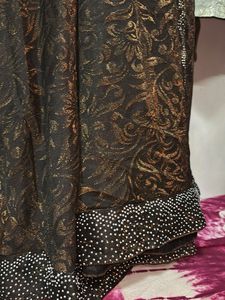 Elegant Embellished Black &amp; Gold Gown