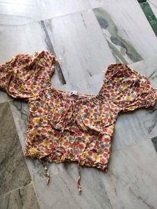Floral Print Smocked Top