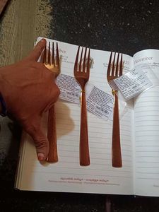 Elegant Copper Finish Forks Set 3