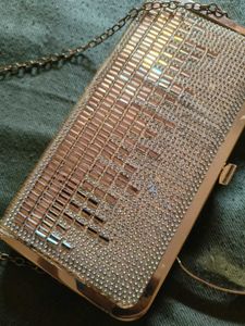Sparkling Rose Gold Clutch Bag