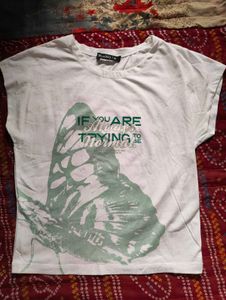 White Butterfly Graphic T-Shirt