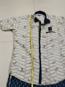 Kid's Printed Shirt and 3 quarter Pant Set
