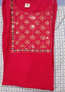 Pink Embellished Kurta