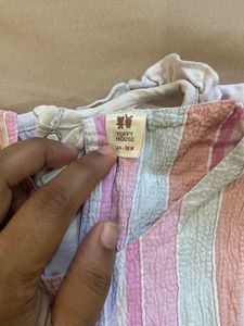 Striped Baby Dress with Polka Dot Top